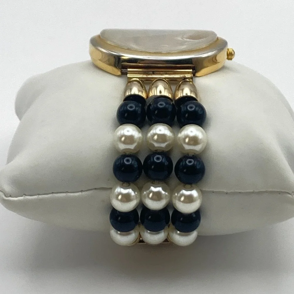 Vtg Collezio Women's Watch Gold Tone Oval 39mm Faux Pearl MOP New Battery 6.25